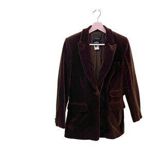 Whistles Brown Velvet Longline Blazer Size US 6